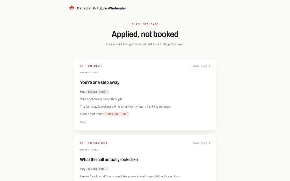 Applied, not booked preview